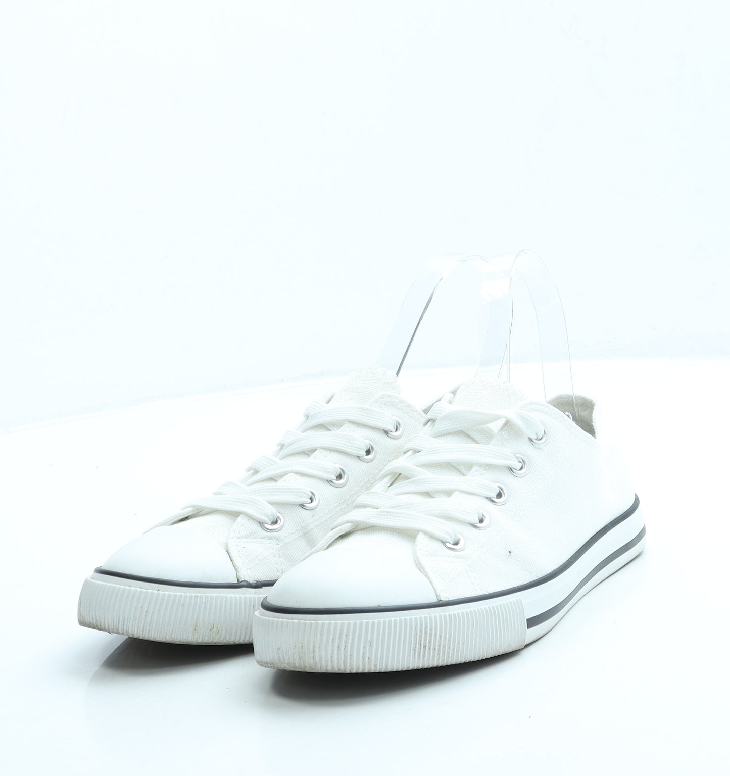 New Look Womens White Fabric Trainer UK 4 37