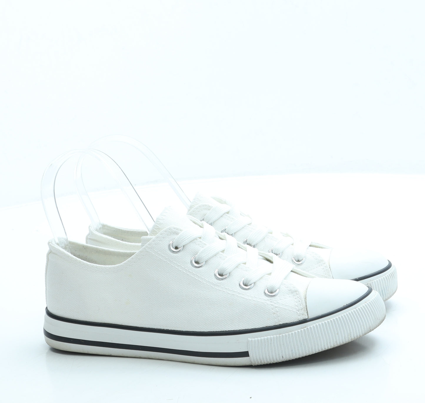 New Look Womens White Fabric Trainer UK 4 37