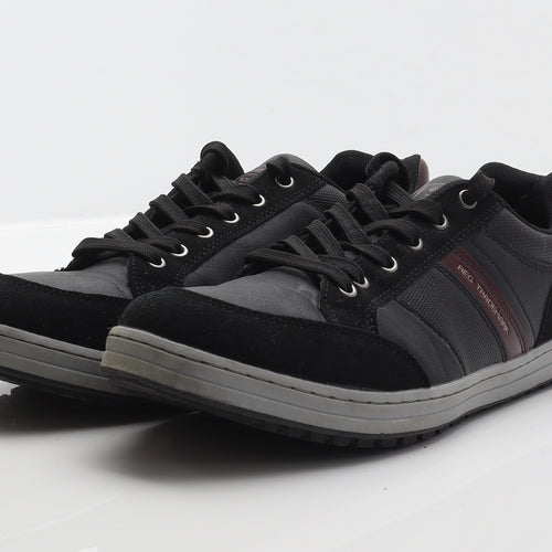 Arrigo Bello Mens Black Leather Trainer UK 10.5 45