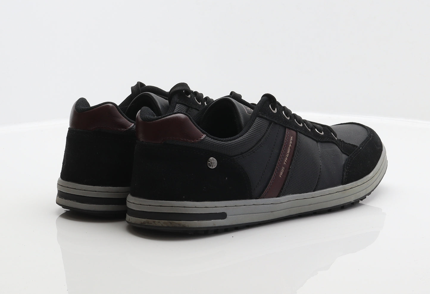 Arrigo Bello Mens Black Leather Trainer UK 10.5 45