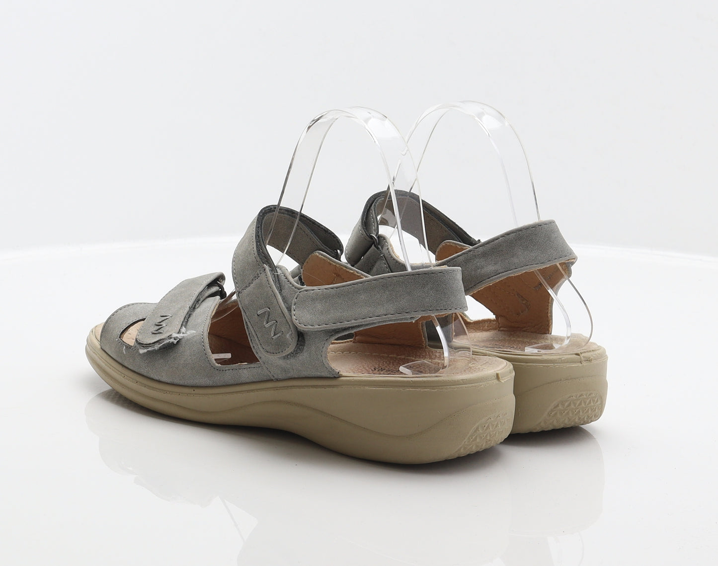 Cotton Traders Womens Grey Leather Strappy Sandal UK 7