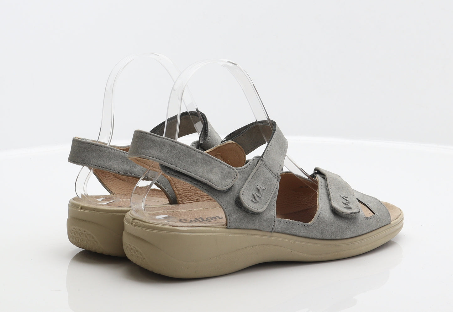 Cotton Traders Womens Grey Leather Strappy Sandal UK 7