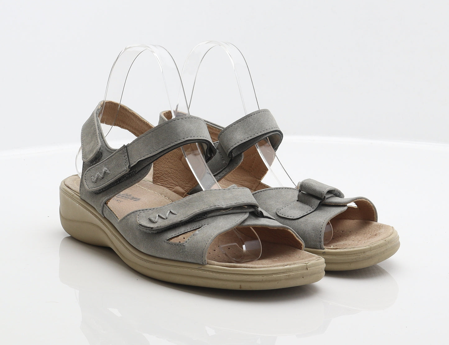 Cotton Traders Womens Grey Leather Strappy Sandal UK 7