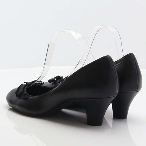 Clarks Womens Black Leather Court Heel UK 6