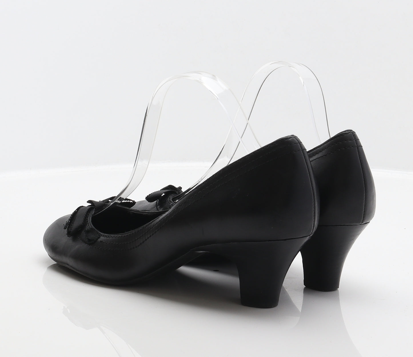 Clarks Womens Black Leather Court Heel UK 6