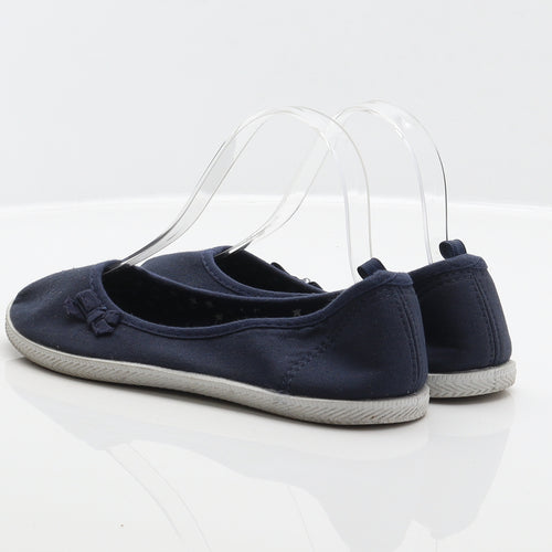 Atmopshere Womens Blue Fabric Slip On Flat UK 5 38