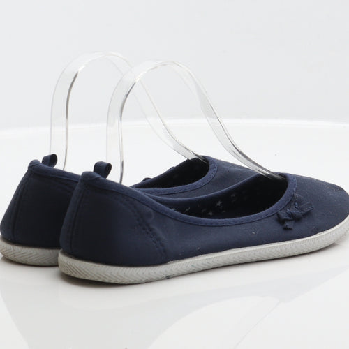 Atmopshere Womens Blue Fabric Slip On Flat UK 5 38