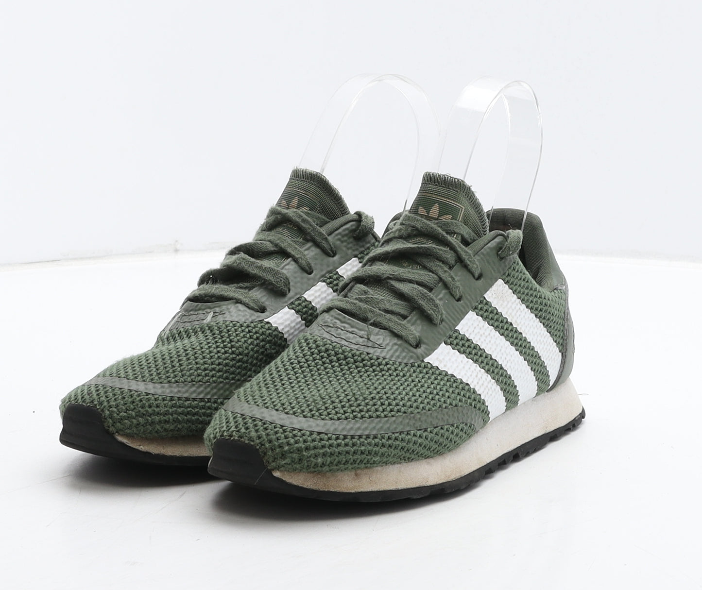 adidas Boys Green Fabric Trainer UK 1 33