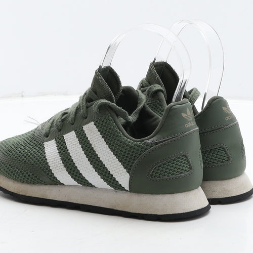 adidas Boys Green Fabric Trainer UK 1 33