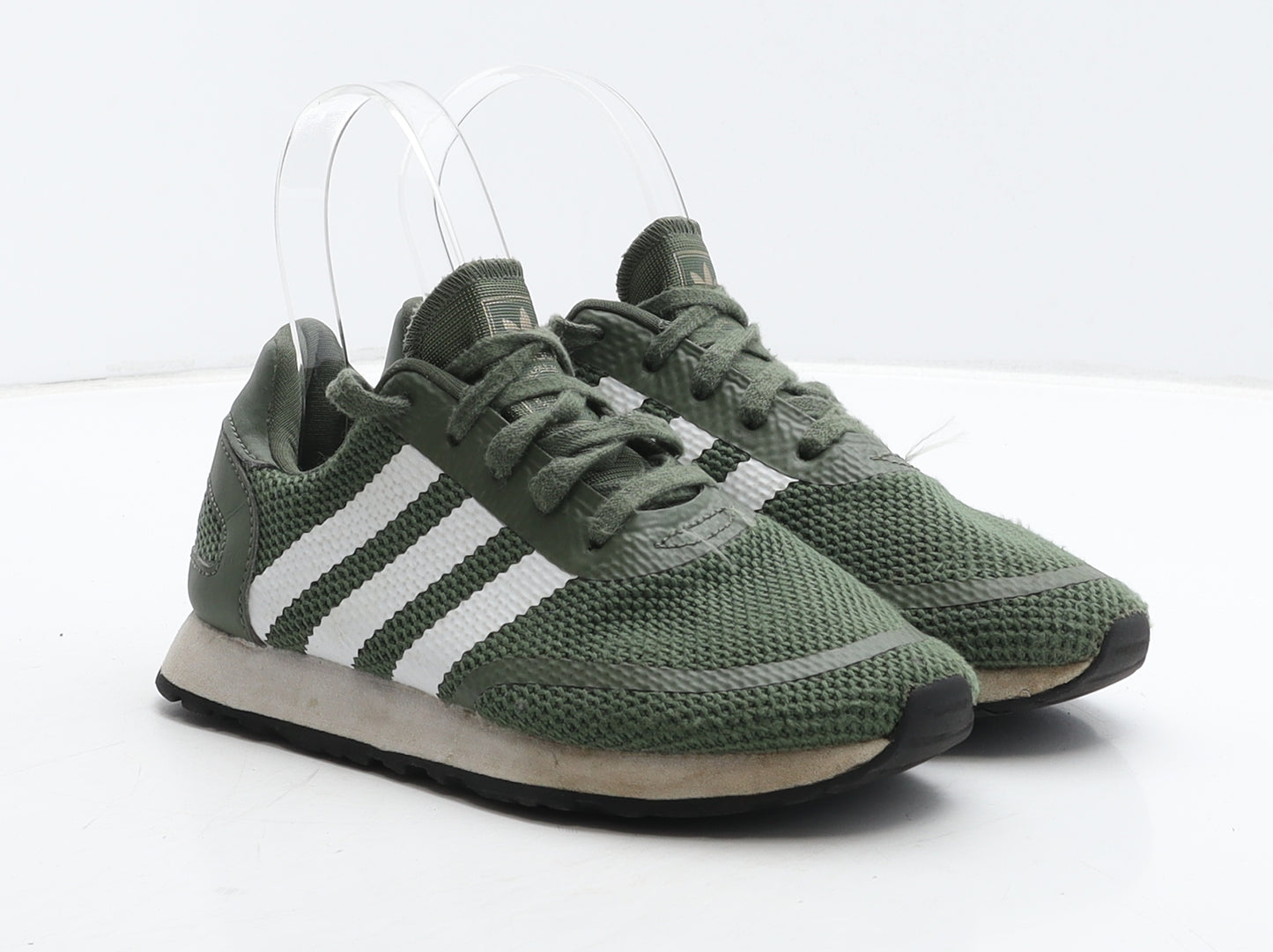 adidas Boys Green Fabric Trainer UK 1 33