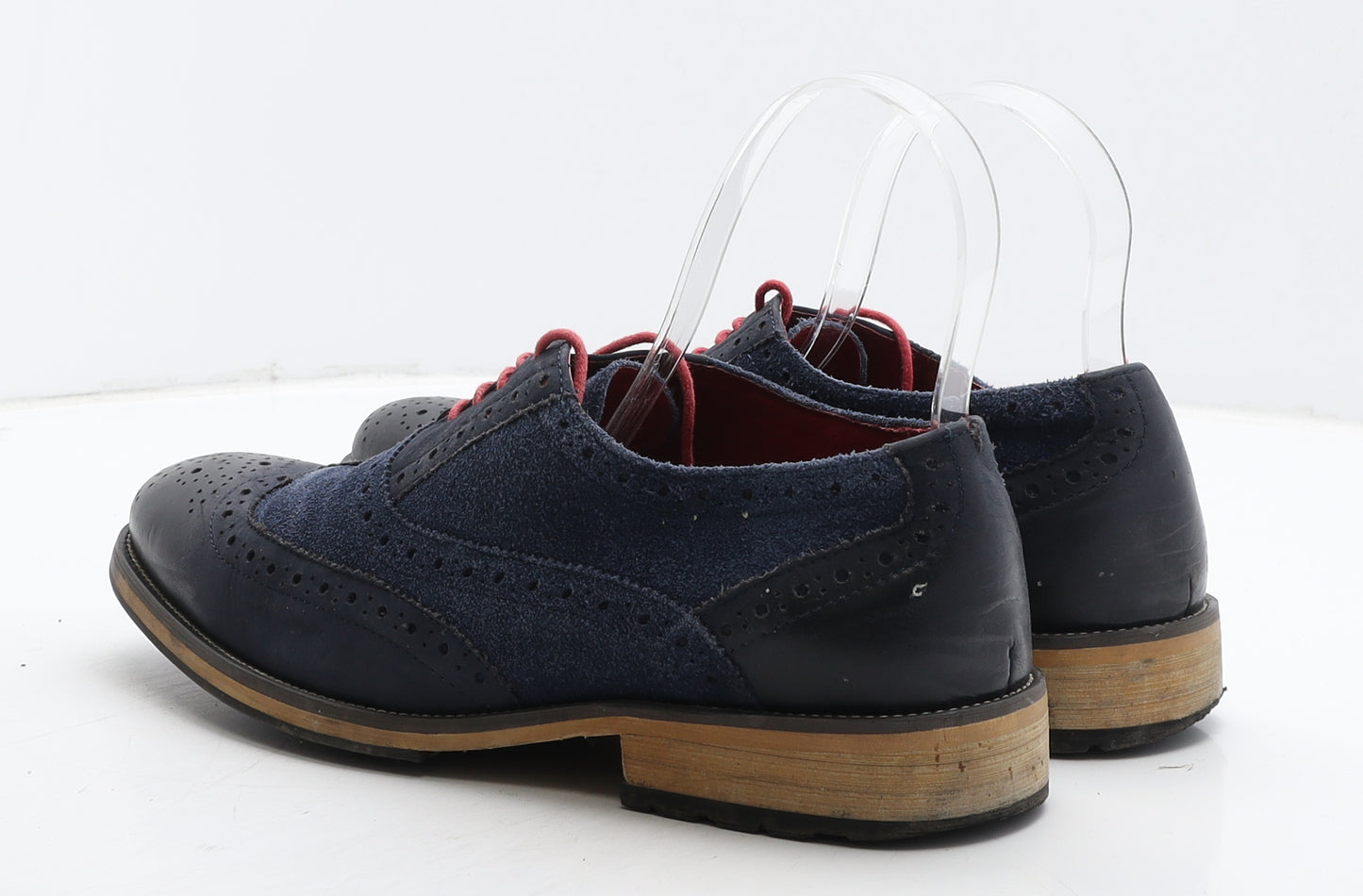 Justin Reece Mens Blue Leather Brogue Dress UK 7 41