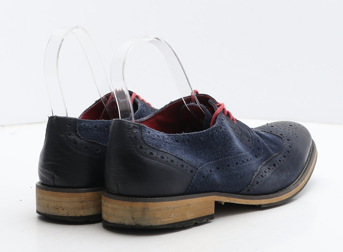 Justin Reece Mens Blue Leather Brogue Dress UK 7 41