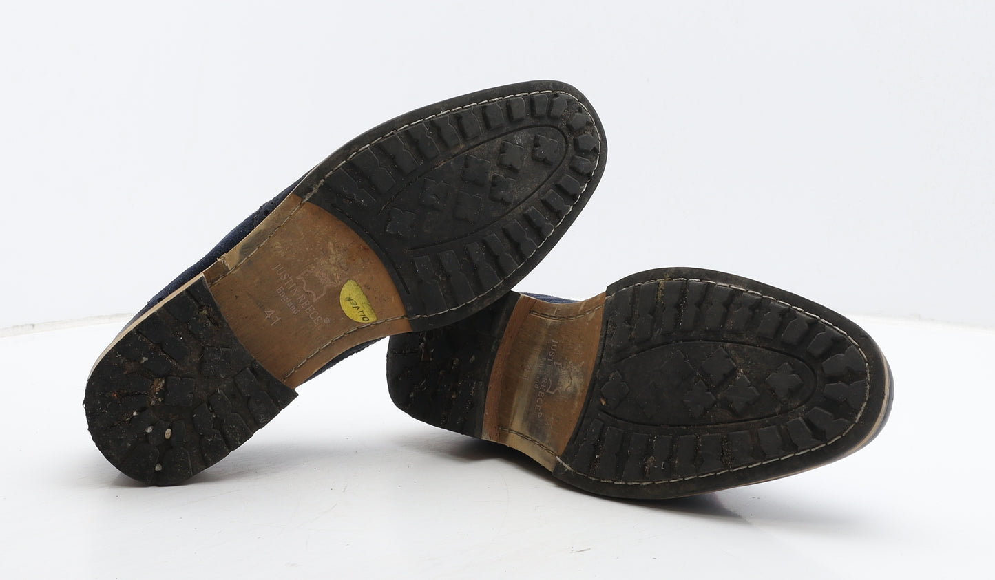 Justin Reece Mens Blue Leather Brogue Dress UK 7 41