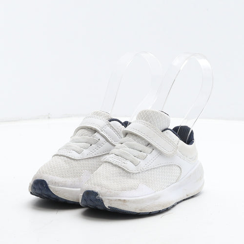 F&F Boys White Fabric Trainer UK 5 22