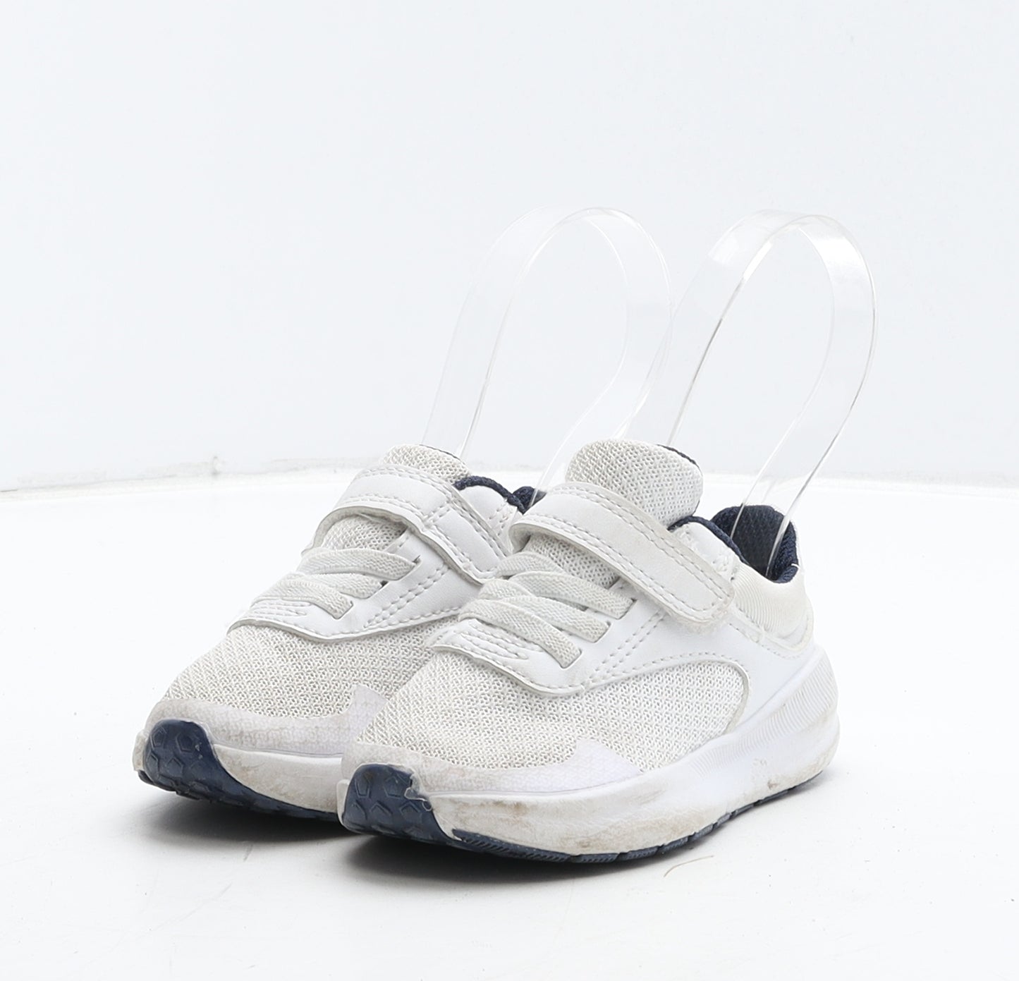 F&F Boys White Fabric Trainer UK 5 22