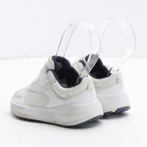 F&F Boys White Fabric Trainer UK 5 22