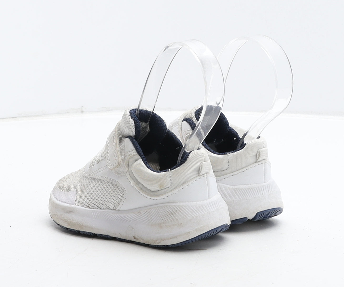 F&F Boys White Fabric Trainer UK 5 22