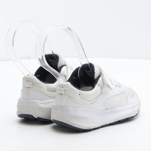 F&F Boys White Fabric Trainer UK 5 22