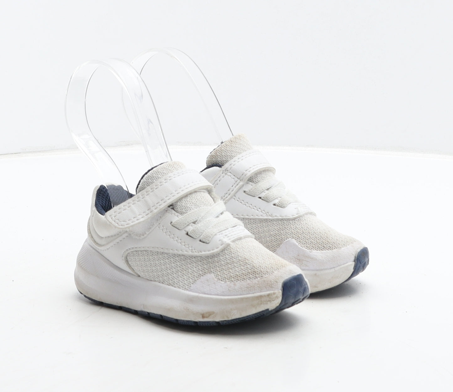 F&F Boys White Fabric Trainer UK 5 22