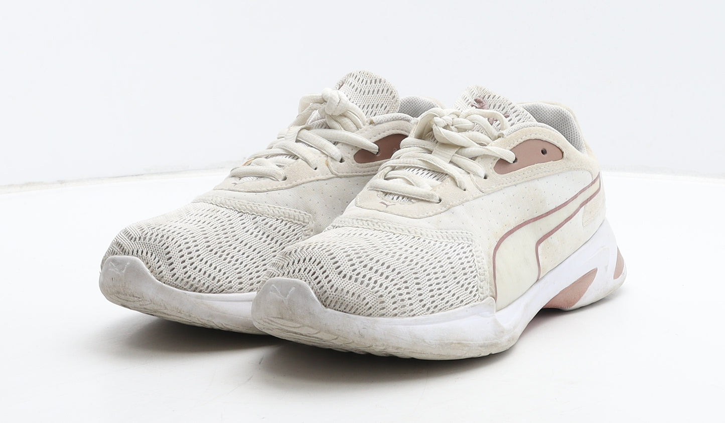 PUMA Womens Beige Geometric Fabric Trainer UK 4.5 37.5