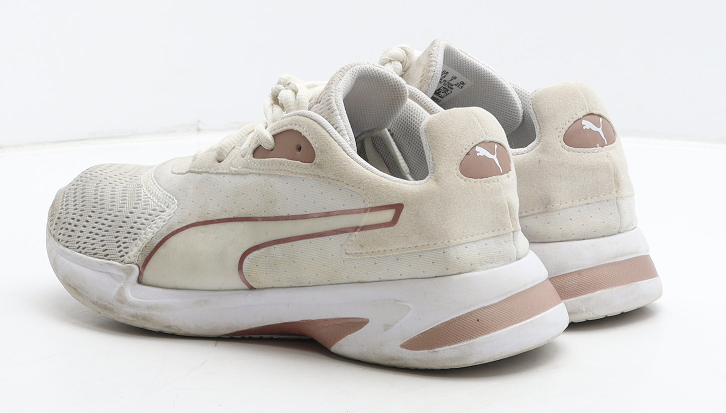 PUMA Womens Beige Geometric Fabric Trainer UK 4.5 37.5