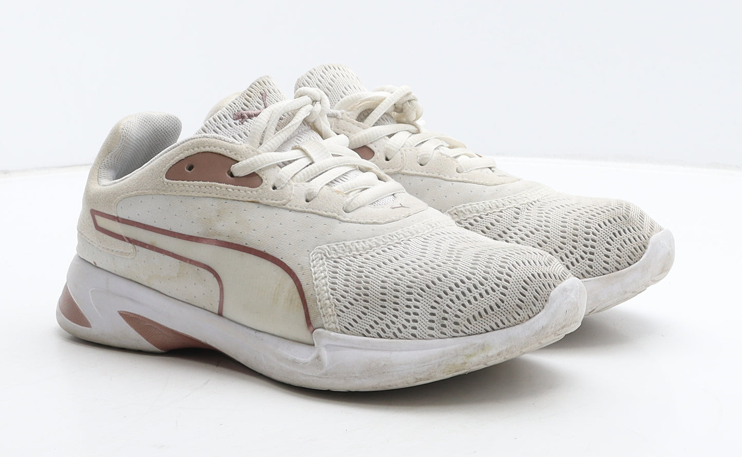 PUMA Womens Beige Geometric Fabric Trainer UK 4.5 37.5