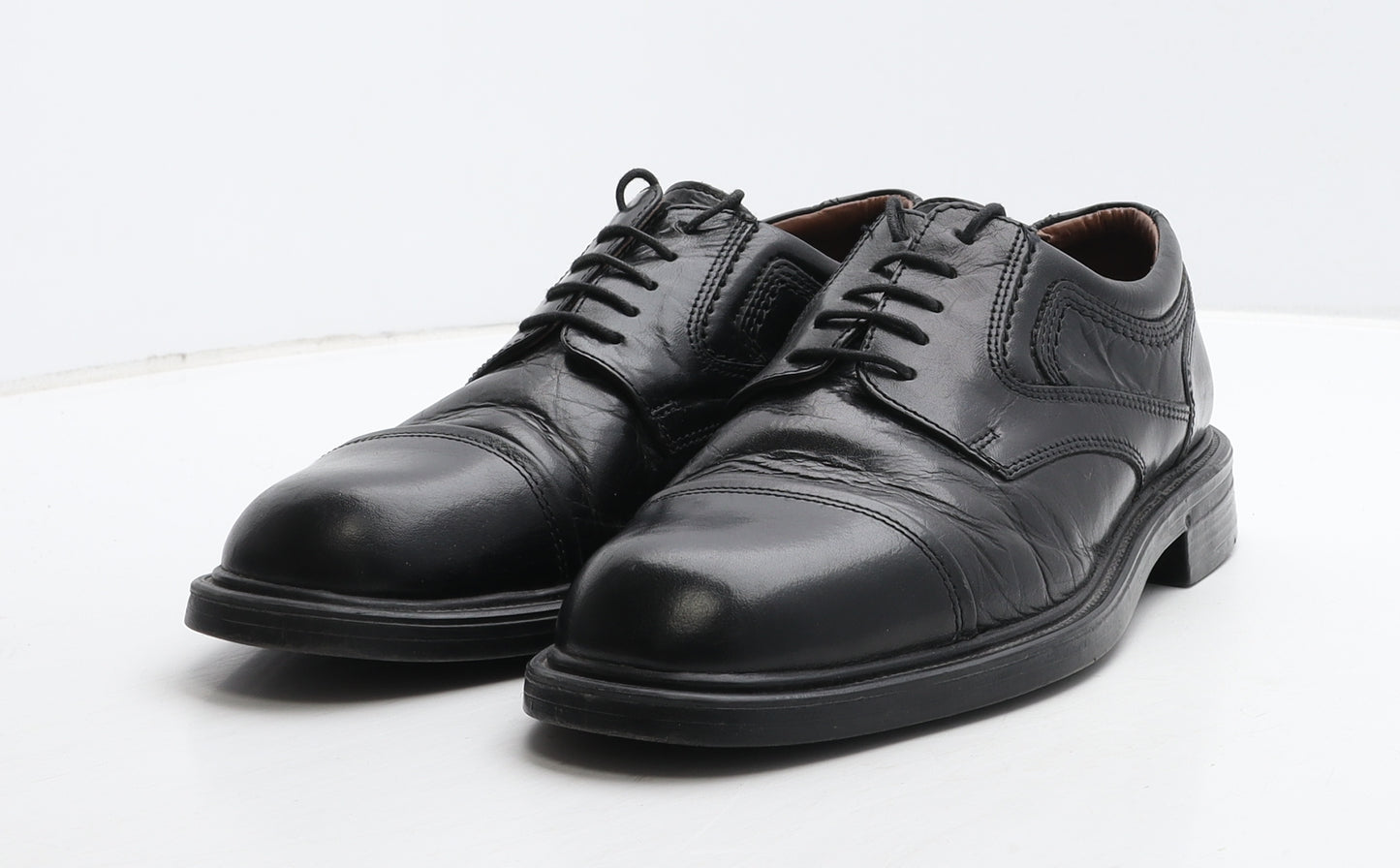 Oaktrak Mens Black Leather Oxford Dress UK 9