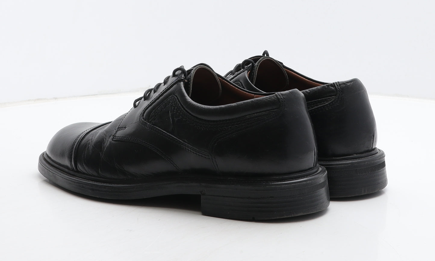 Oaktrak Mens Black Leather Oxford Dress UK 9