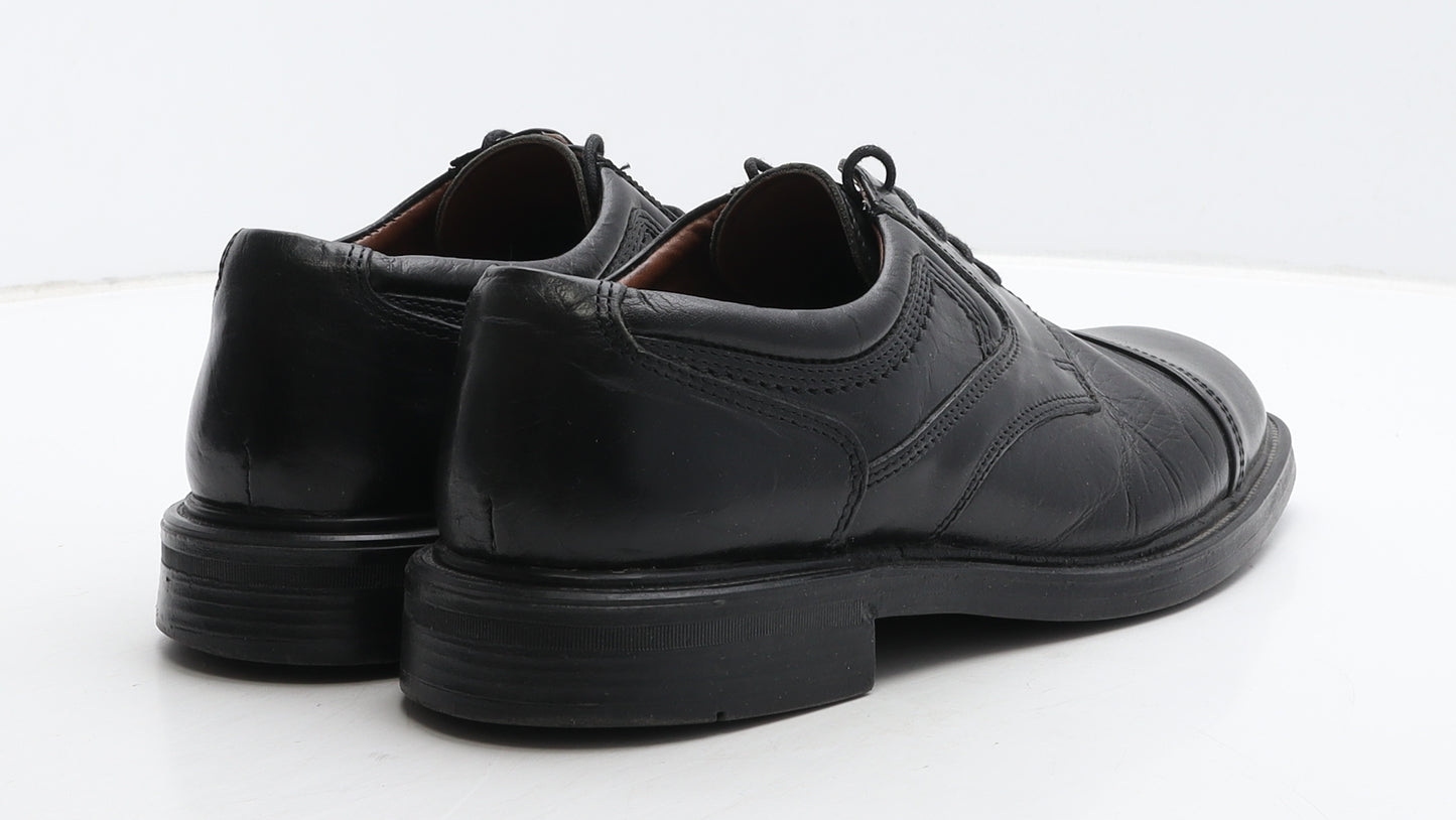 Oaktrak Mens Black Leather Oxford Dress UK 9