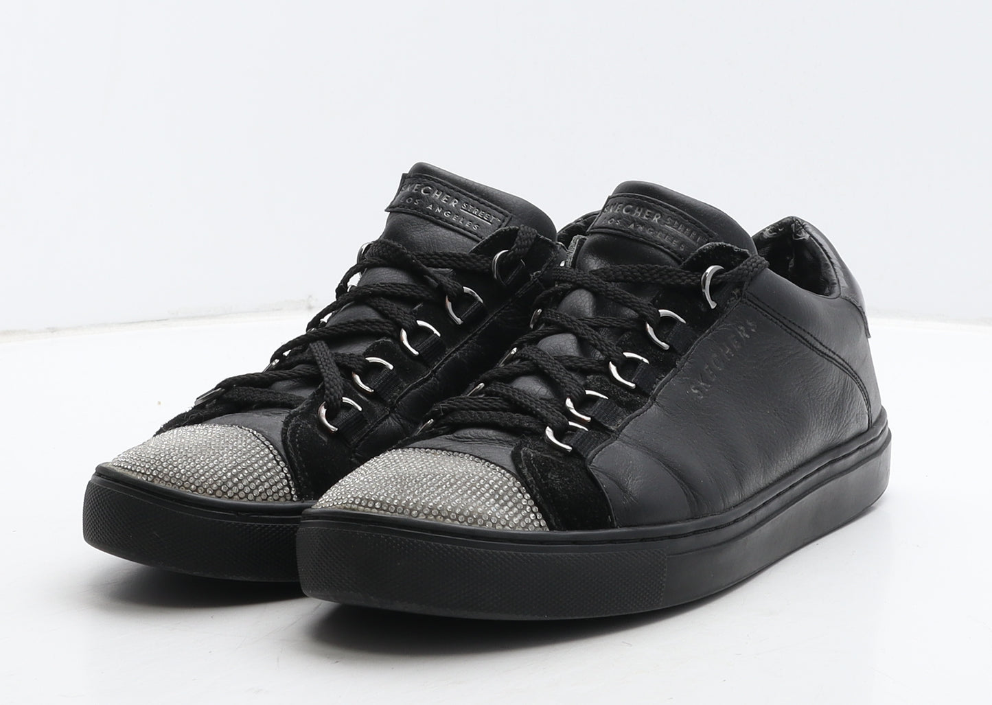 Skechers Womens Black Leather Trainer Casual UK 7 40