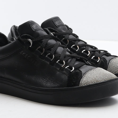 Skechers Womens Black Leather Trainer Casual UK 7 40