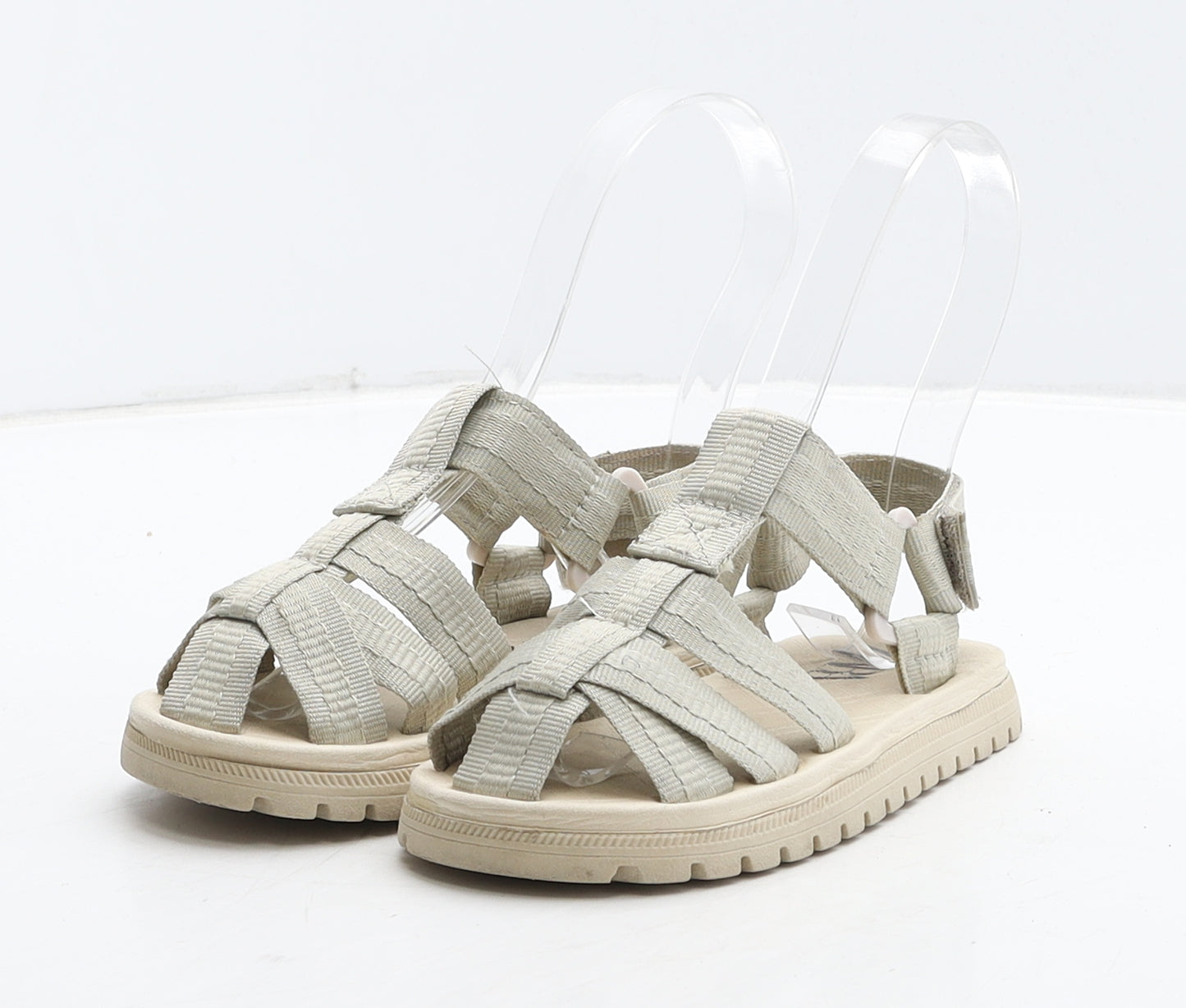 Zara Girls Ivory Fabric Trainer Sandal UK 7.5 25