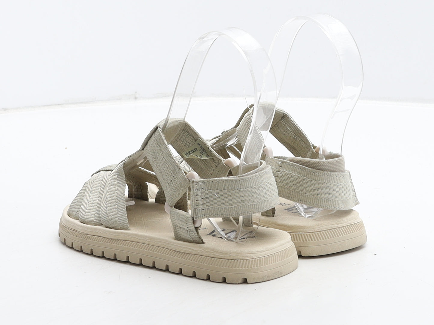 Zara Girls Ivory Fabric Trainer Sandal UK 7.5 25