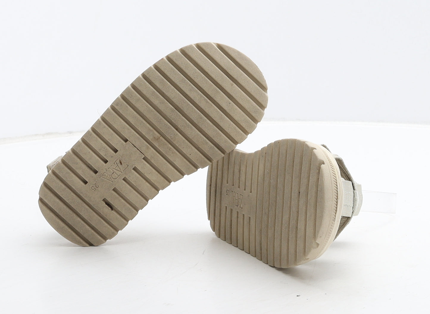 Zara Girls Ivory Fabric Trainer Sandal UK 7.5 25