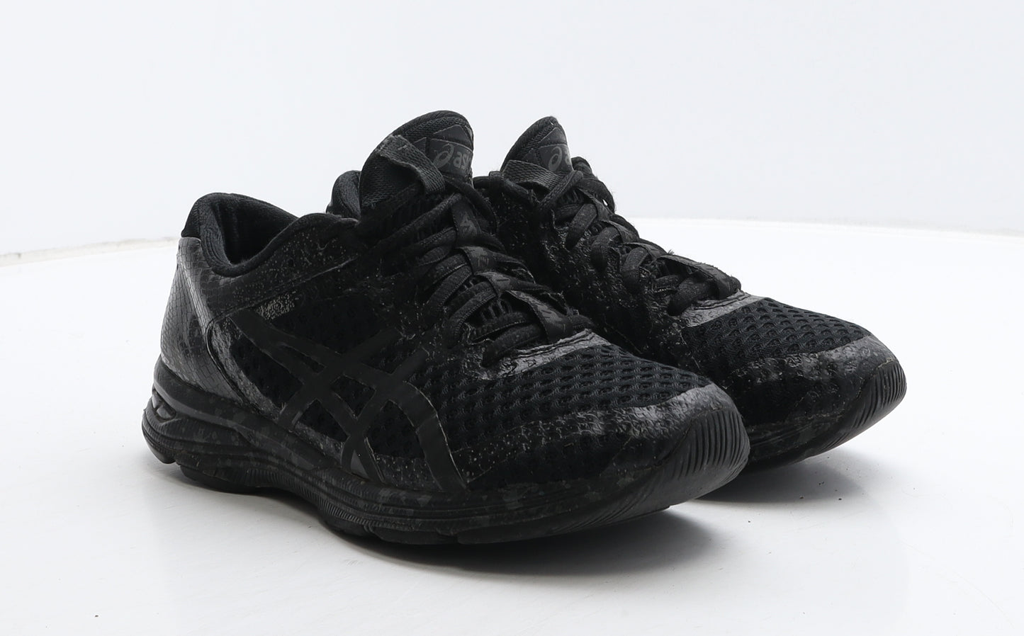 ASICS Womens Black Spotted Fabric Trainer UK 5 38
