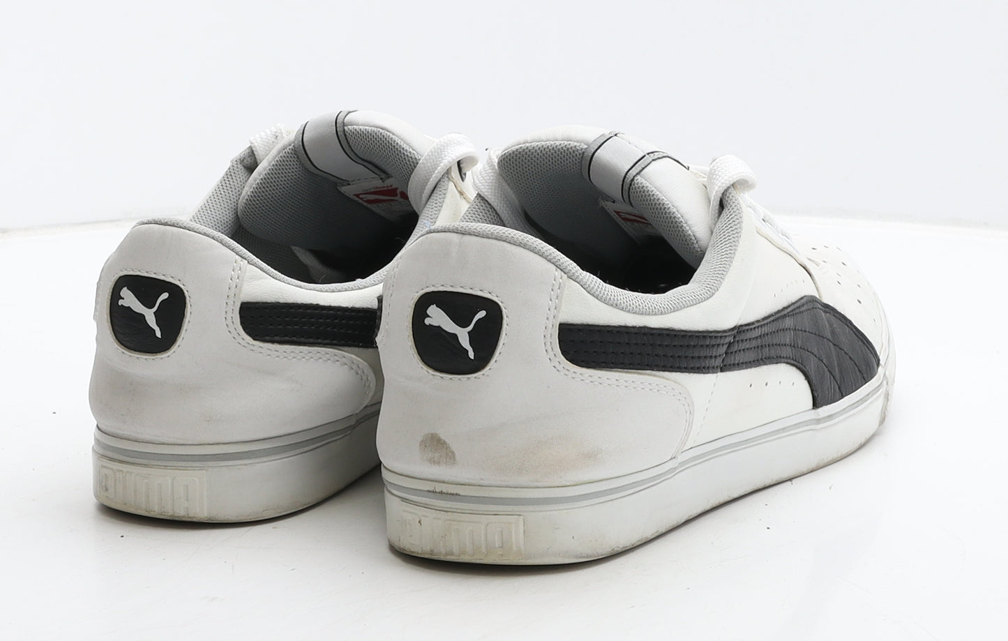 PUMA Mens White Geometric Leather Trainer UK 9.5 44