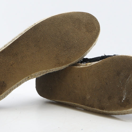 Primark Womens Black Floral Synthetic Moccasin Flat UK 8 41