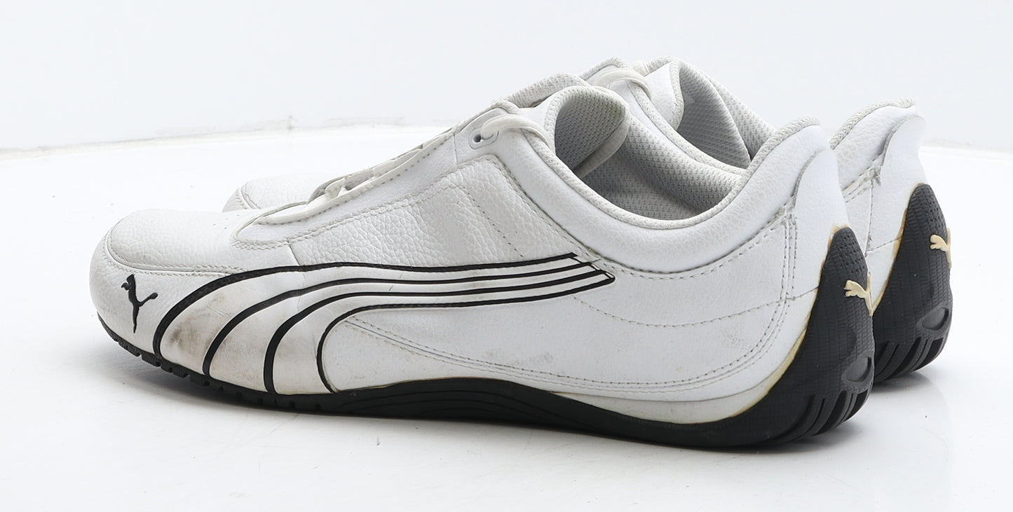 PUMA Mens White Geometric Leather Trainer UK 9.5 44