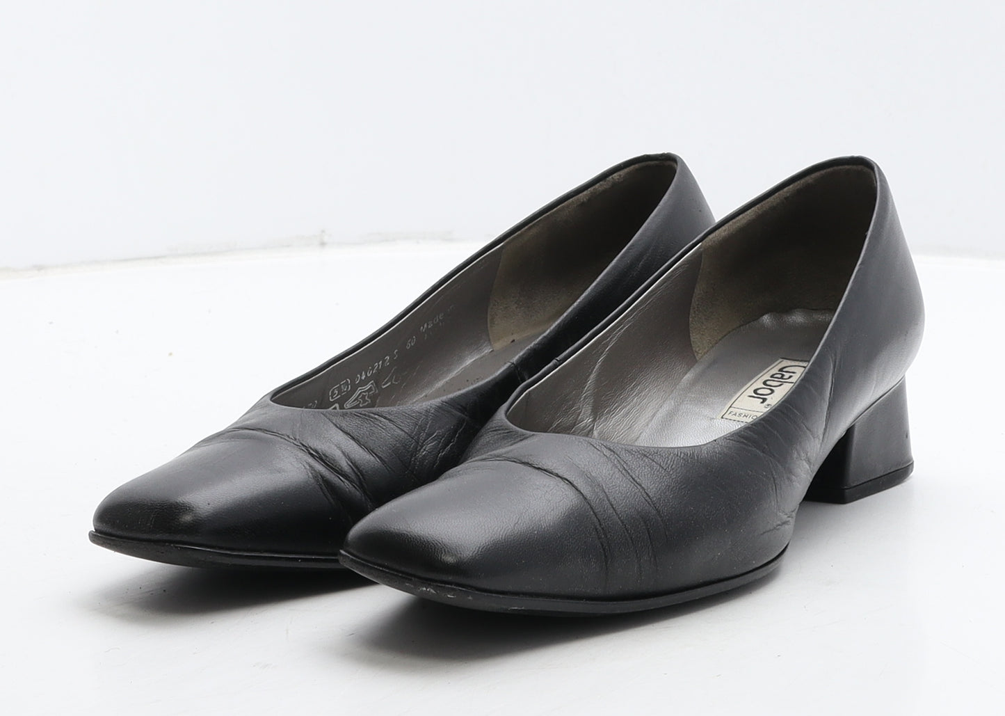 Gabor Womens Black Leather Court Heel UK 5.5