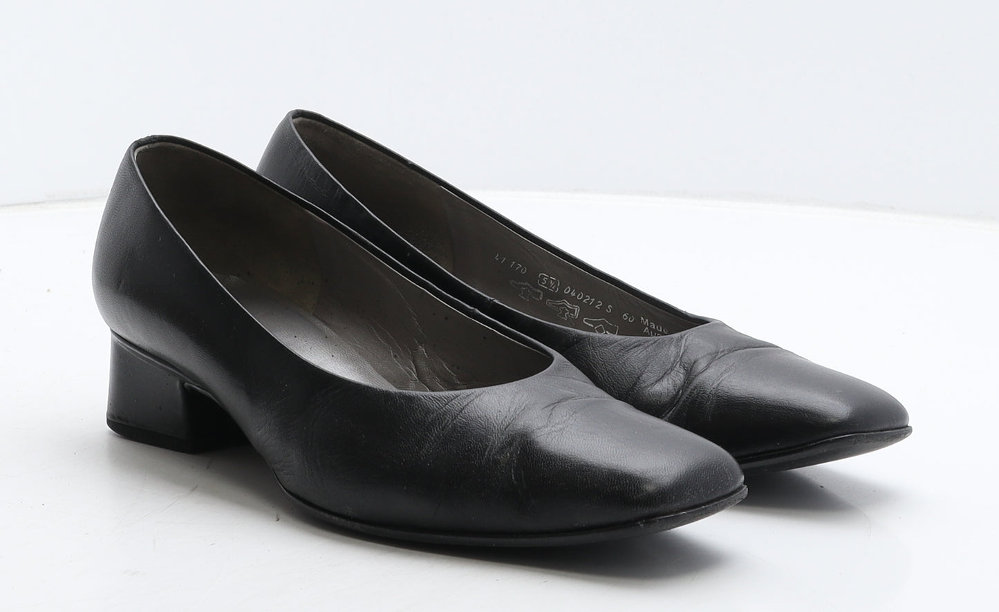 Gabor Womens Black Leather Court Heel UK 5.5