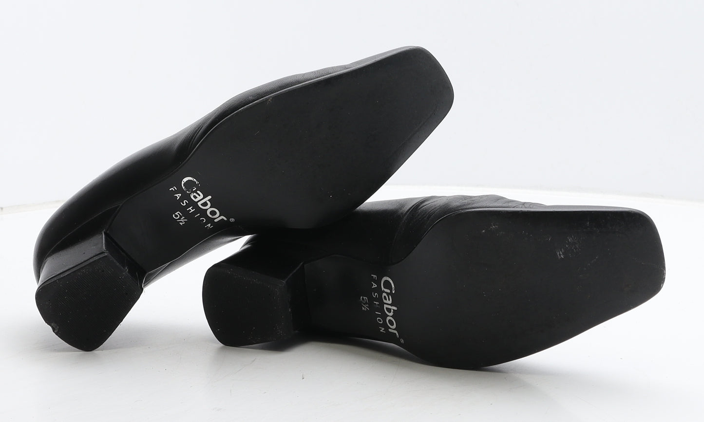 Gabor Womens Black Leather Court Heel UK 5.5