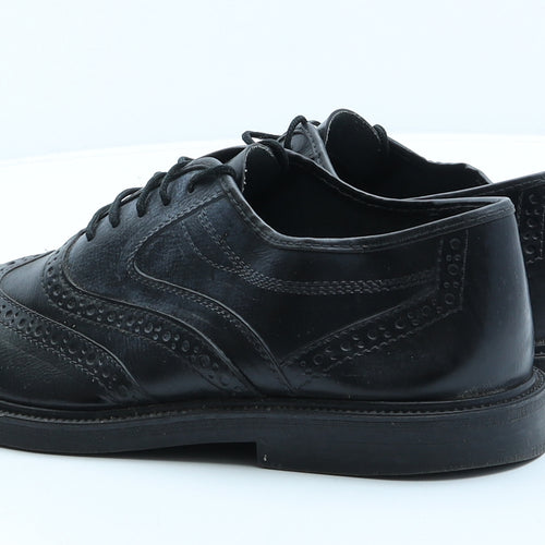 Classic Mens Black Leather Brogue Dress UK 8
