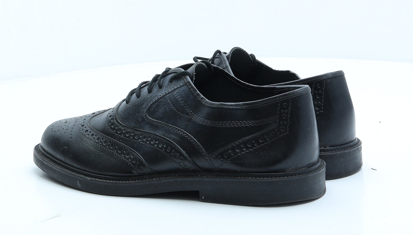 Classic Mens Black Leather Brogue Dress UK 8