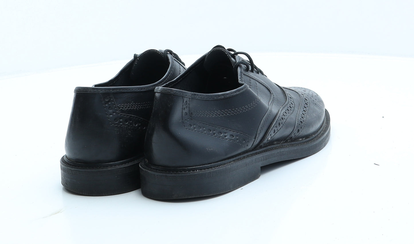 Classic Mens Black Leather Brogue Dress UK 8