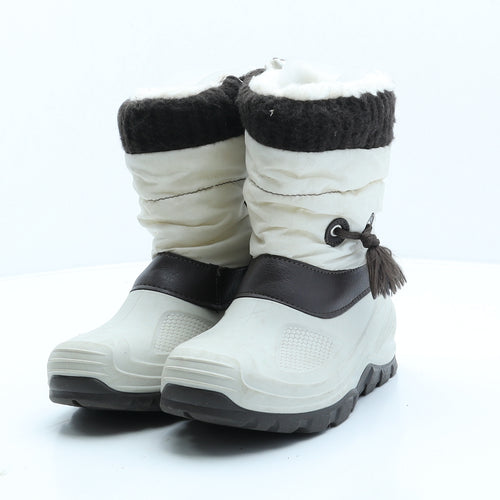 Snow Girls Ivory Synthetic Snow Boot Boot UK 2 35