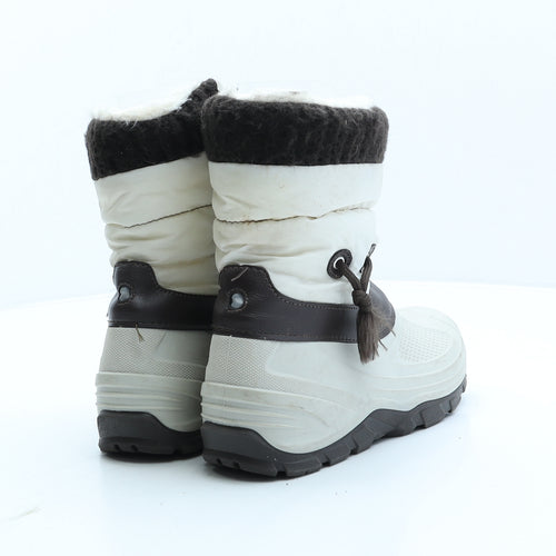 Snow Girls Ivory Synthetic Snow Boot Boot UK 2 35
