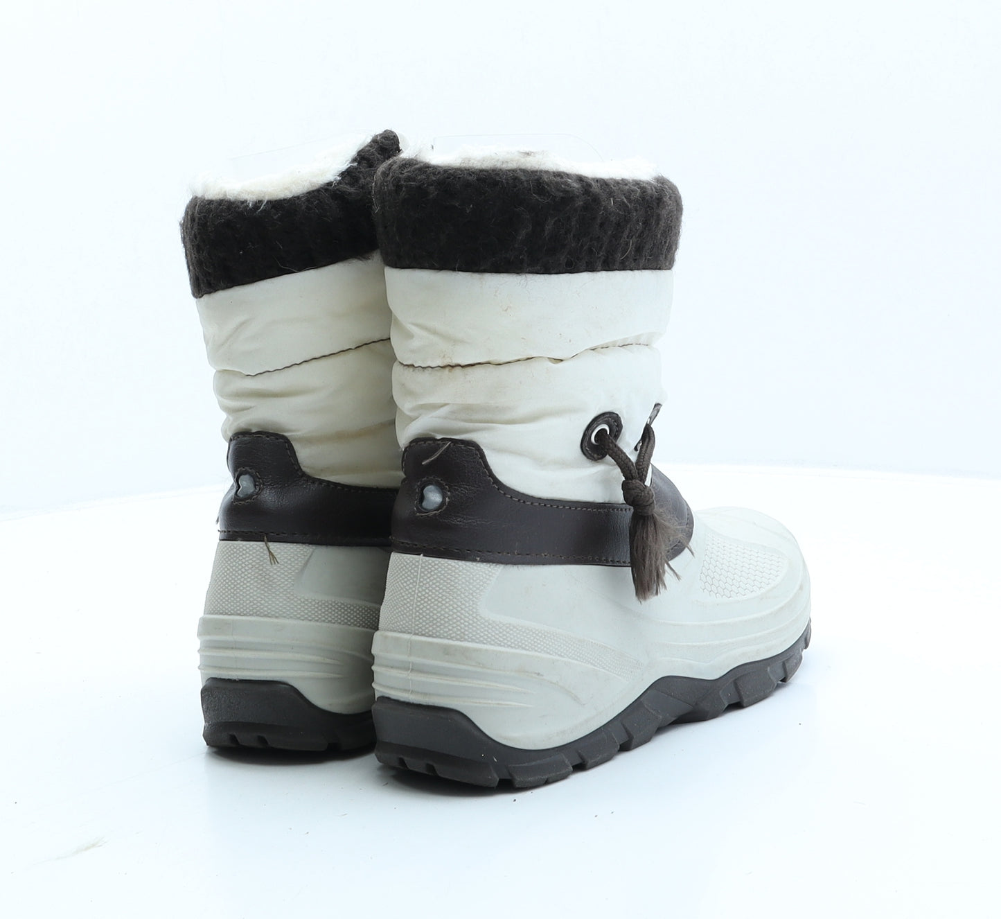 Snow Girls Ivory Synthetic Snow Boot Boot UK 2 35