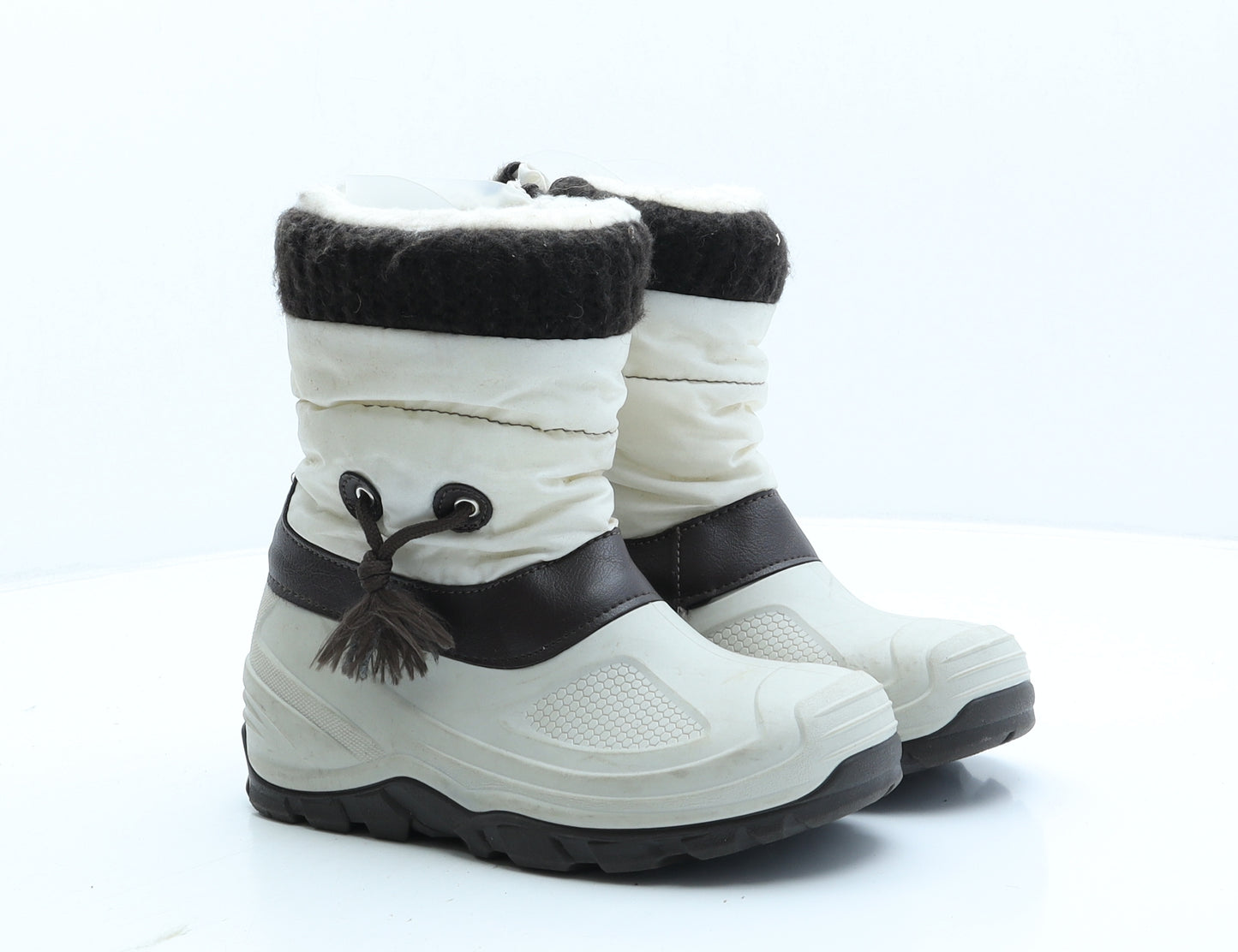 Snow Girls Ivory Synthetic Snow Boot Boot UK 2 35