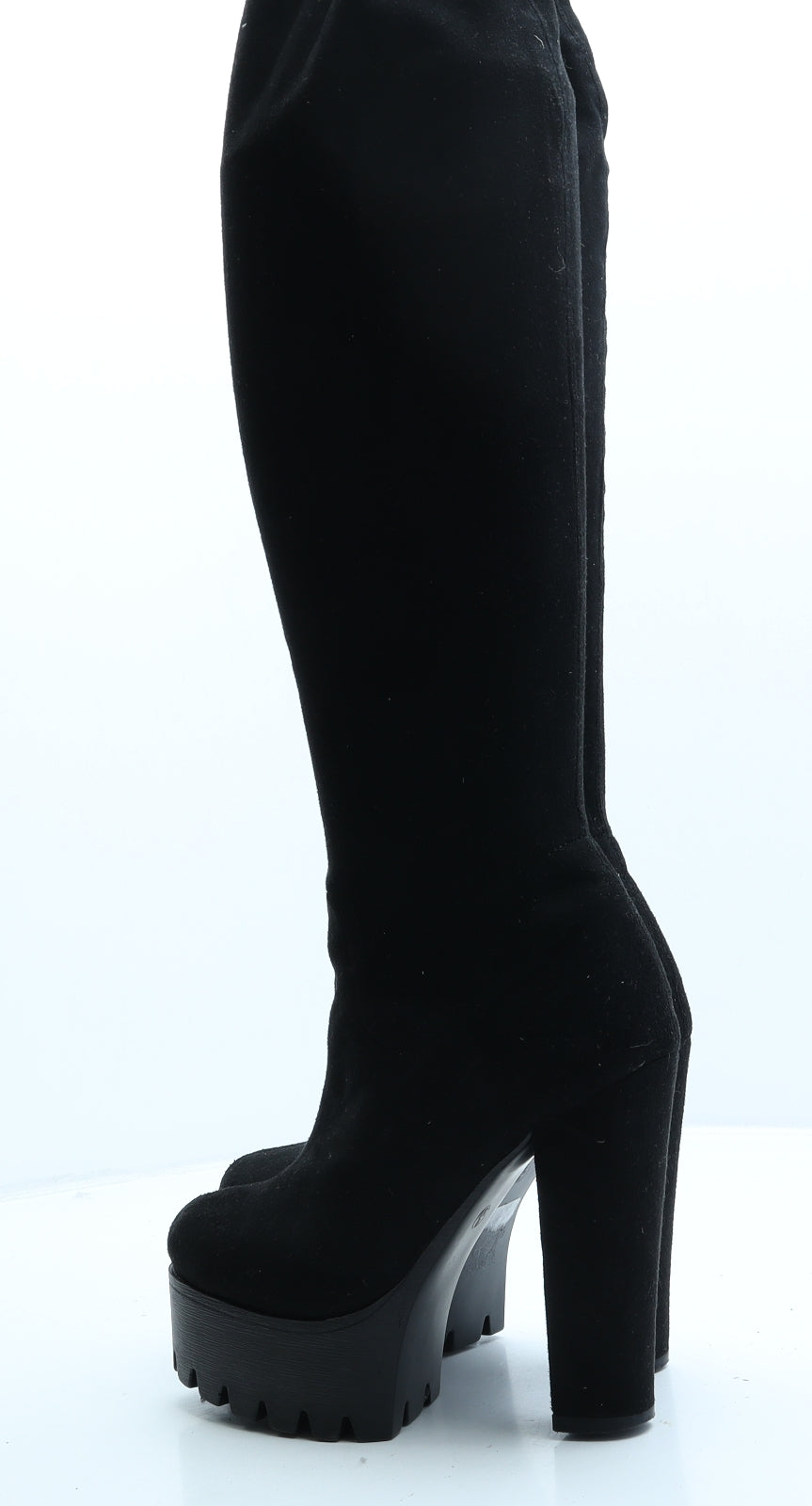 Koi Couture Womens Black Suede Slip On Boot UK 4 37