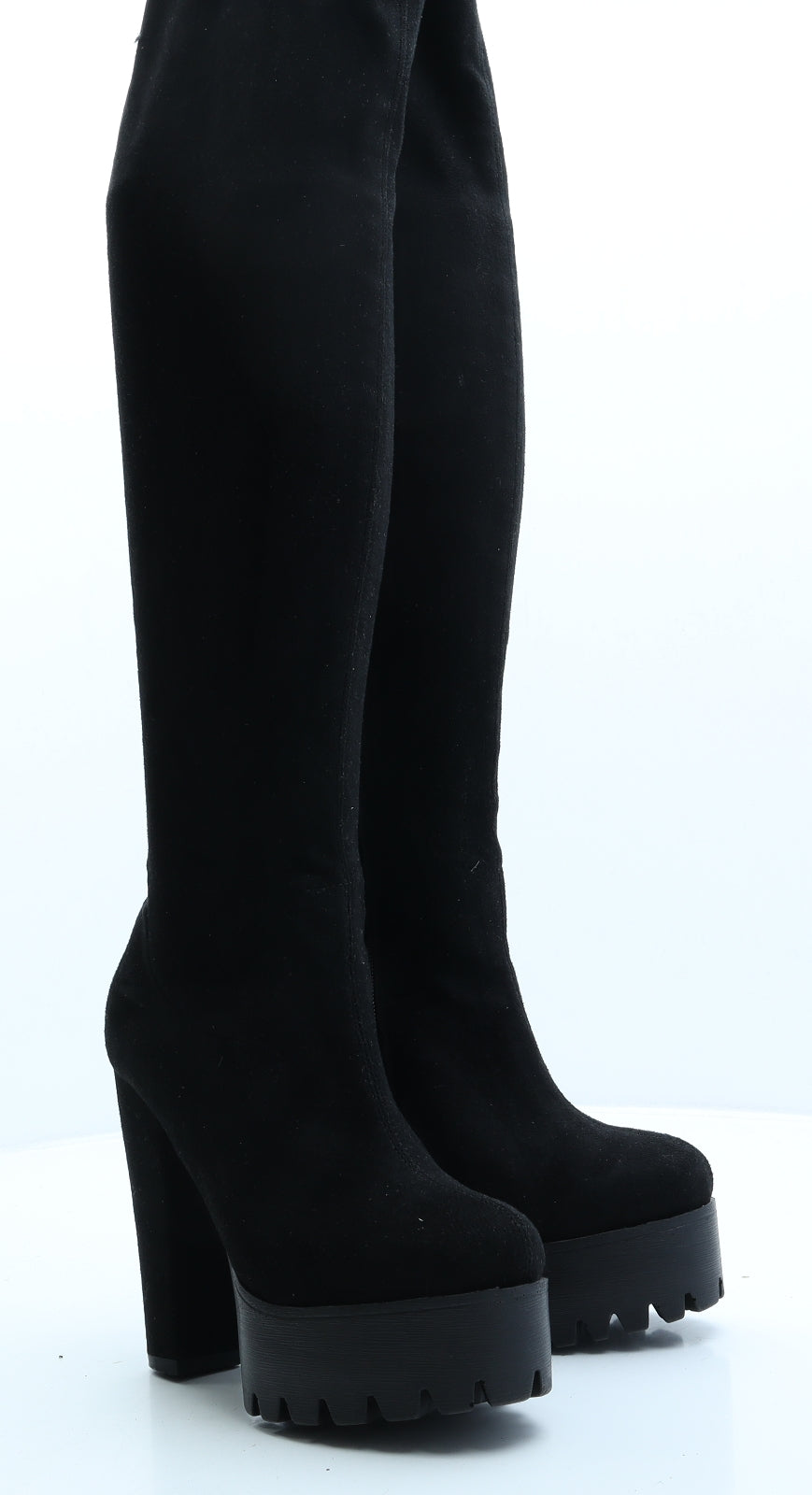 Koi Couture Womens Black Suede Slip On Boot UK 4 37